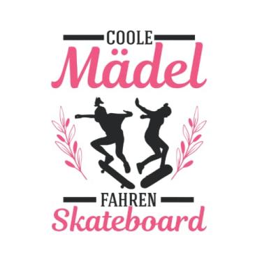 Imagem de Skateboard Notizbuch: Coole Mädels fahren Skateboard Stunt Skateboarder / 6x9 Zoll / 120 linierte Seiten