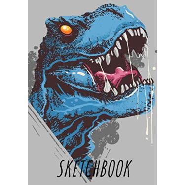 Imagem de Sketchbook: Sketchbook Dinosaur Tyrannosaurus T-rex, Drawing book large size for drawing, sketch, painting, watercolor, creation: 100 pages. Notebook ... ideal for colored pencil, markers, paint.