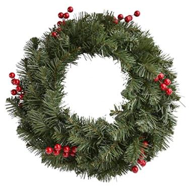 Imagem de Belas Guirlanda de Natal verde para porta da frente anel duplo de ferro guirlanda de outono engrossada guirlanda para parede de fundo decorativo diverso