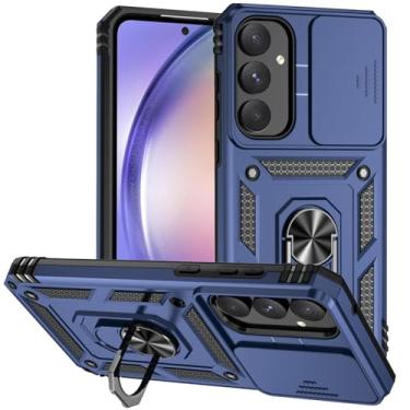 Imagem de Tothedu Capa para Galaxy A55 5G, capa para Samsung A55 SM-A556U com capa deslizante para câmera, anel giratório de 360° integrado com suporte magnético à prova de choque para Samsung Galaxy A55 5G