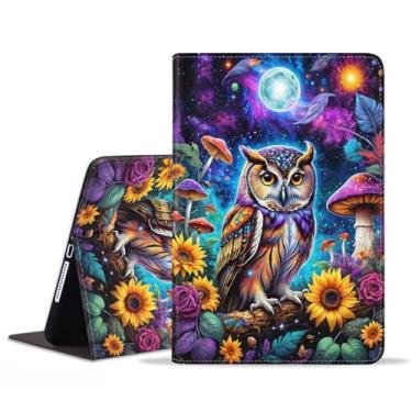 Imagem de FVAENDHIO Capa para Samsung Galaxy Tab S10 Plus 2024/ S9 Plus / S9 FE Plus 5G 12,4 polegadas 2023, capa de couro inteligente com suporte ajustável, coruja sob a lua