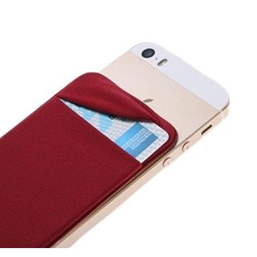 Imagem de Case Art Plus Suporte seguro para cartão de crédito [tampa] Porta-identidade discreto Lycra Elastano Capas para cartões para smartphones, iPhone 6, Samsung Galaxy Capa carteira para celular 3M adesivo