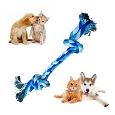 Imagem de Brinquedo Pet Para Cães Cachorros Osso De Corda Mordedor Interativo Pe