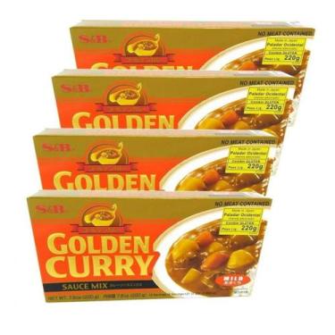 Imagem de Curry Golgen S&B Amakuchi Suave 220g(Kit com 4)