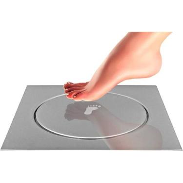 Imagem de Ralo Inteligente Click 10x10 Cm Inox Banheiro Veda Cheiro - NGC