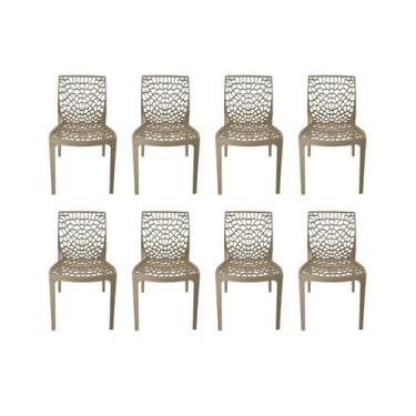 Imagem de Kit 8 Cadeira Gruvyer Nude Sala de jantar Restaurantes  - ECOMHOME