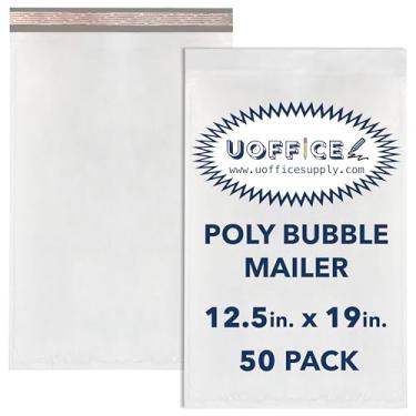 Imagem de UOFFICE Sacos plásticos de bolhas, pacote com 50, nº 15 a 32 cm x 48 cm, sacos de envio, sacos de envio à prova d'água, envelopes de poliéster para embalagem, para envio, envio e armazenamento,