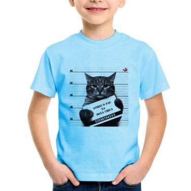 Imagem de Camiseta Infantil Atirei o pau na Dona Chica - Foca na Moda, Azul bebê