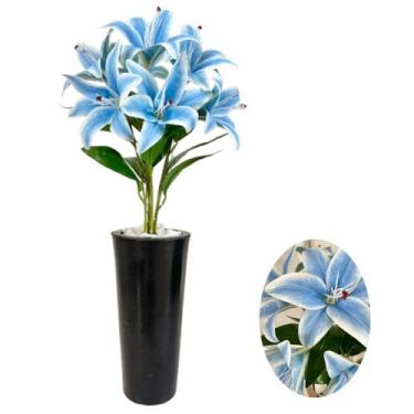 Imagem de Lirio Artificial Com Vaso Cone E Pedras Brancas Centro Mesa - PlantaIm