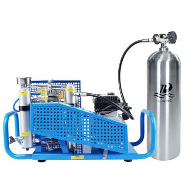 Imagem de TUDIVING-4500Psi/300Bar Compressor de ar de mergulho, compressor de ar PCP de 100L/Min, bomba de alta pressão para mergulho com garrafa de alumínio de mergulho de 11,1L (desligamento automático)