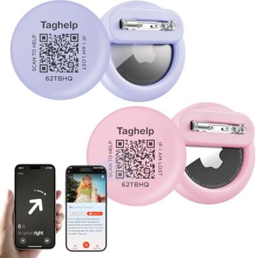 Imagem de Pacote com 2 porta-etiquetas de ar para crianças, capa de rastreador GPS oculto com pino invisível para Airtag, capa protetora de silicone para crianças, idosos, pano, calça, sapato, mochila, bagagem