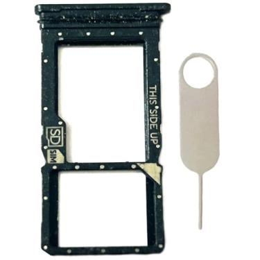Imagem de Suporte para bandeja de cartão SIM único de substituição para cartão micro SD para Motorola Moto G Stylus 5G 2023 XT2315 (preto cósmico)