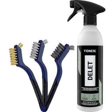Imagem de Kit Limpeza de Aros e Rodas Delet 500ml Escovas Inox Nylon Latão Vonixx