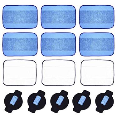 Imagem de neutop Peças de reposição panos de esfregão compatíveis com modelos iRobot Braava 320 380 381 380T 390 390T Mint 4200 4205 5200 5200C, 6 Wet 3 Dry 5 Wick Caps.