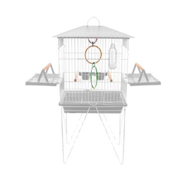 Imagem de Parrot Nursery Cage Gaiola Para PáSsaros Com Bandeja Lateral E PéS Grande(BRANCA - VIVEIRO)