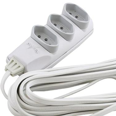 Imagem de Extensão Elétrica Cabo PP 3x0,75mm 3 Metros Branco 84 - Megatron