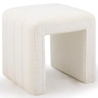 Imagem de Wimarsbon Cadeira de toucador, pufe de veludo em forma de U, apoio para os pés moderno, banco de sofá, assento extra multifuncional, decoração de casa para sala de maquiagem, sala de estar, entrada,