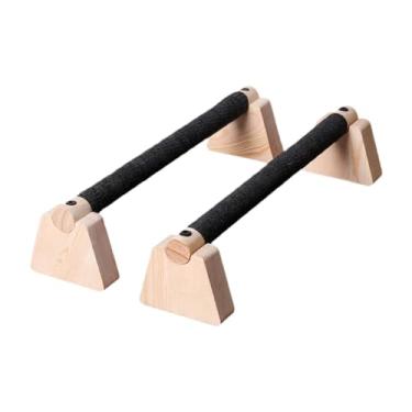 Imagem de Vaveren 2 peças Push Up Bar Parallettes Bar, Treinamento de força não deslizante de madeira estável Push up Stand para exercícios de fitness, 35cm