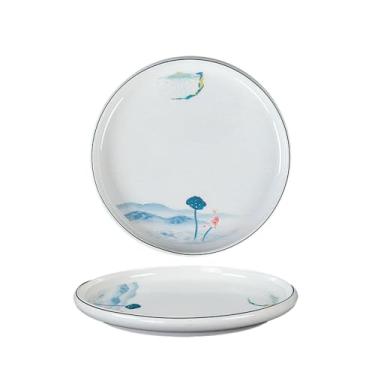 Imagem de Prato raso redondo de porcelana sintética para restaurante, prato anti-queda comercial -2 2158-12