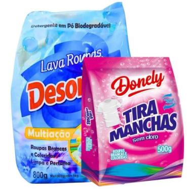 Imagem de Sabão Em Pó Lava Roupas + Tira Manchas em Pó - Lavagem Completa - Deso