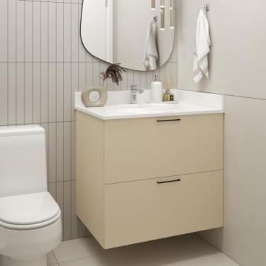 Imagem de Balcão 60cm 2 Portas Basculantes Suspenso Sem Tampo Bege - Unittà Móve