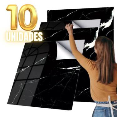 Imagem de 10 Placas Adesivo de Mármore para Parede Autocolante 60x60cm Impermeáv