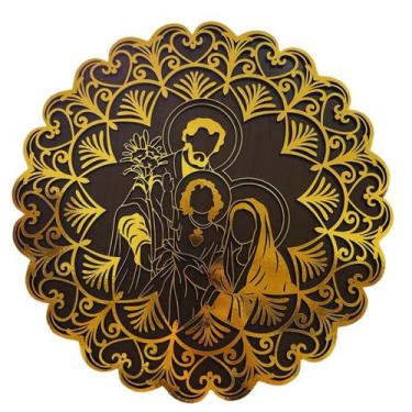 Imagem de Quadro Sagrada Família, Alto Relevo, Jesus, Virgem Maria - Ecolaser