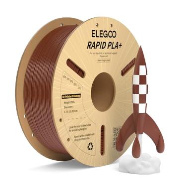 Imagem de ELEGOO Filamento Rapid PLA Plus 1,75mm Marrom 1KG, Filamento PLA + para Impressão Alta Velocidade 30-600mm/s, Precisão Dimensional +/- 0,02 mm, Carretel de 1kg (2,2lbs)