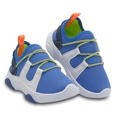 Imagem de Tênis Infantil Menino Casual Calçe Fácil Leve Conforto Macio (Azul Royal, BR, Criança de 4 a 8 anos, Numérico, 28)