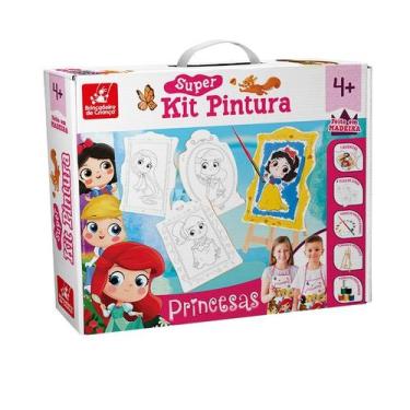 Imagem de Super Kit Pintura Princesas com 4 Telas para Colorir - BRINCADEIRA DE 