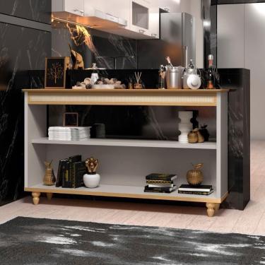 Imagem de Aparador Doha Com Pés Madeira Maciça 136cm Cor: fendi E Freijó Fendi E Freijó