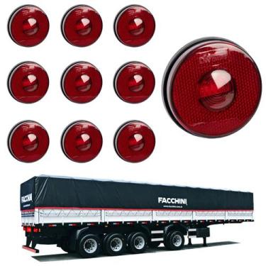 Imagem de 10 Lanterna Lateral Facchini LED Rubi 85mm Saída Conector - DW Compone