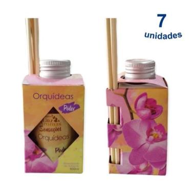 Imagem de Kit 7 Aromatizador Ambiente 100ml Difusor Vareta Luz Aromas Aromatizan
