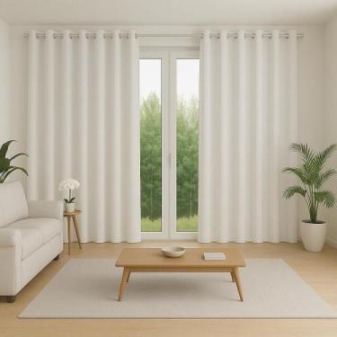 Imagem de Cortina 6 Metros Blackout Liso Tecido Grosso Para Varão 6,00x2,70 - MH