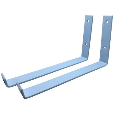 Imagem de Kit 14 Suporte Mão Francesa Invertida 20Cm Branca