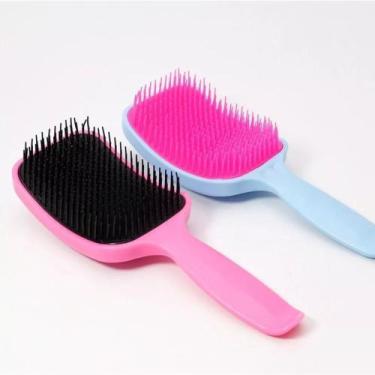 Imagem de Kit 2 Escovas Cabelo Desembaraçadora Raquete Colorida CPlas - JW SHOP
