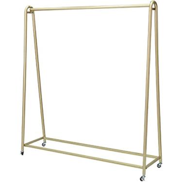 Imagem de LIFOND Suporte para roupas, trilho sobre rodas, suporte independente de metal resistente, fácil de montar para armazenamento de roupas, suporte de exibição para decoração de quarto, dourado B