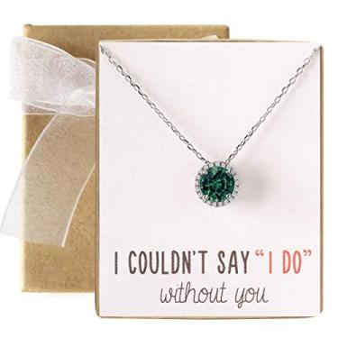 Imagem de A+O Presente de Dama de Honra, Joias Verde Esmeralda