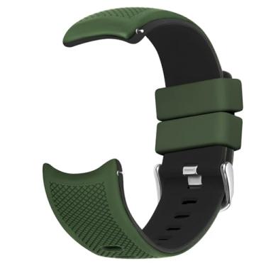 Imagem de Fullmosa Pulseiras de silicone para relógio de 22 mm, 20 mm e 24 mm, sem lacunas, compatível com Samsung Galaxy Watch 7, 6, 5, 4 e 3, Galaxy Watch de 46 mm e 42 mm, Garmin, Verde militar + preto, 22mm
