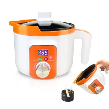 Imagem de Ksedcon Derretidor de cera digital para fabricação de velas, panela elétrica de derretimento de cera com bico de derramamento, panela de derretimento de cera de vela com controle de temperatura (tela
