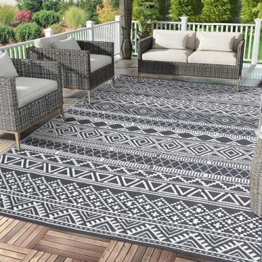 Imagem de StarlightStroll Tapete de área impermeável 22 x 45 cm, tapete de palha de plástico reversível para decoração de pátio, tapete dobrável para acampamento, trailer, deck, piquenique, praia, quintal ao ar