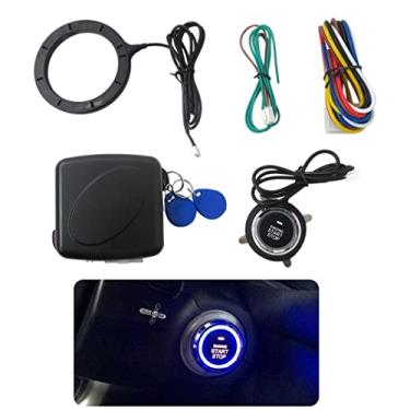 Imagem de BLUE ELF Interruptor de ignição universal de carro 12V RFID botão de partida do motor kit de iniciação sem chave de entrada sem chave, envio rápido dos EUA