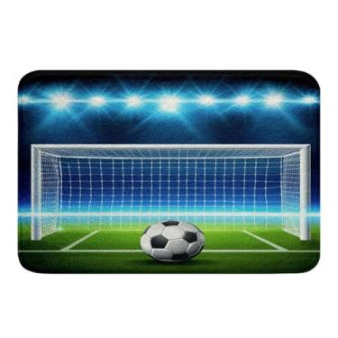 Imagem de Tapetes e tapetes de banheiro de futebol americano, conjunto de tapetes esportivos de banheiro superabsorvente, tapete de banheiro para jogos competitivos, quarto, sala de estar, decoração de casa, tapetes antiderrapantes para banheiro, 50,8 x 81,2 cm