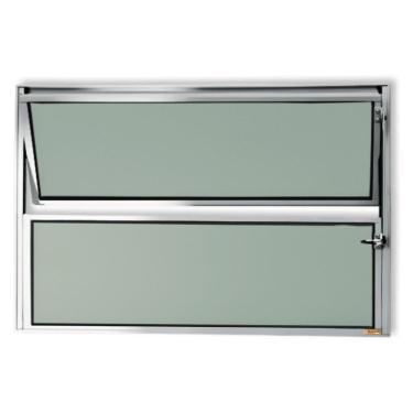 Imagem de Janela Basculante De Alumínio 40x60cm Com Vidro Boreal Anodizado Master Brimak Brilhante