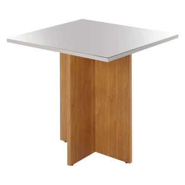 Imagem de Mesa Sala De Jantar Robusta Tampo Com Vidro 90X90Cm Cinamomo/Off White Cinamomo/Off White