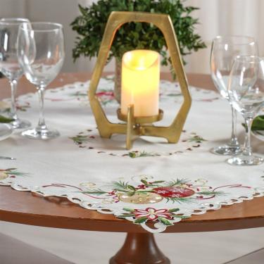 Imagem de Trilho De Mesa Natalino Bordado Inglês 40x140 Balles