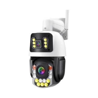 Imagem de 4K HD 8MP 50X Zoom Wifi PTZ Câmera Externa Lente Dupla Tela Dupla AI R