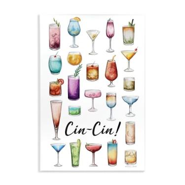 Imagem de Stupell Industries Cin-Cin Tropical Drink Collage Wall Plaque Art Design por Susan Ball, 13 x 19
