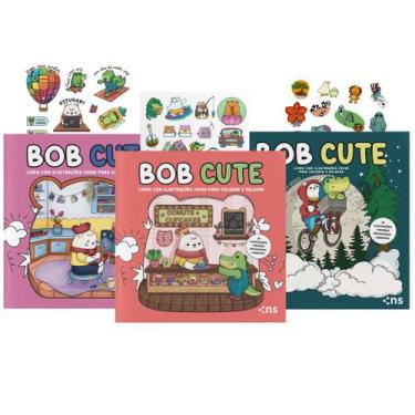 Imagem de Livro - COMBO BOB CUTE - Kit com 3 Livros de colorir para todas as ida