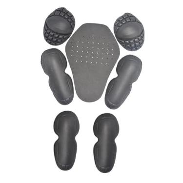 Imagem de QccHieUs 7 peças de cotoveleiras e ombreiras para motocicleta, EVA, reposição, ajustável, protetor de pilotagem, equipamento de proteção corporal para adultos